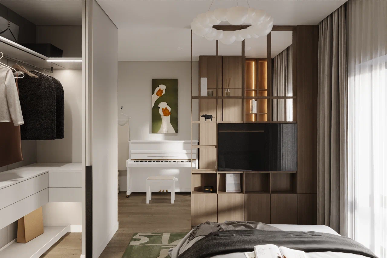 Пример интерьера: Гостиная с индивидуальным дизайном