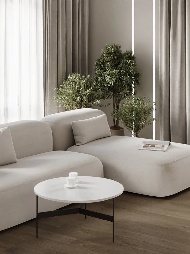 Пример интерьера: Гостиная с индивидуальным дизайном